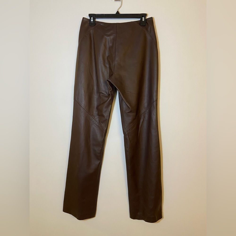 VINTAGE Neto French Laundry Genuine Lambskin Leather High Waisted Bootcut Pant 8 - Picture 4 of 8